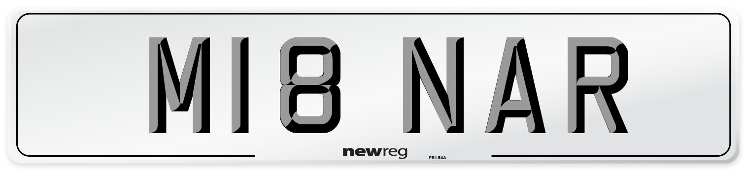 M18 NAR Number Plate from New Reg